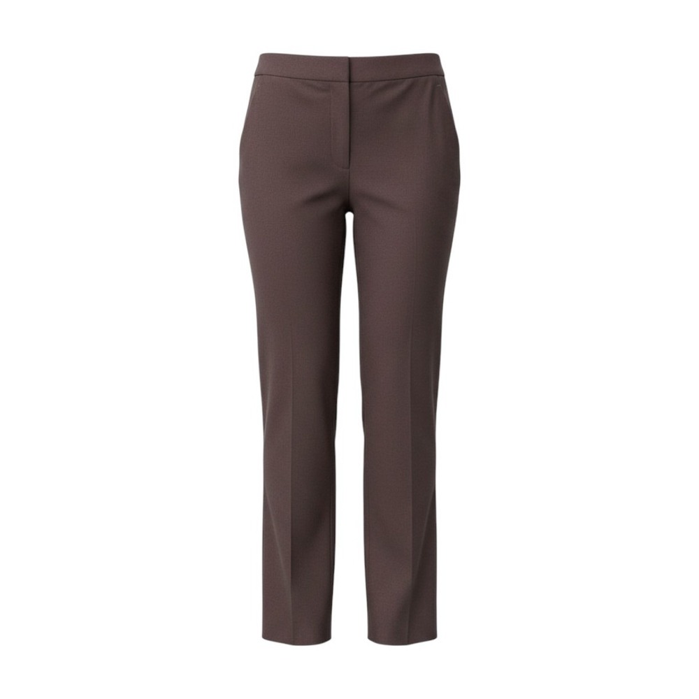 Escada Trousers Women 40/10 Henna Brown Straight Leg Triacetate Tailored Slacks